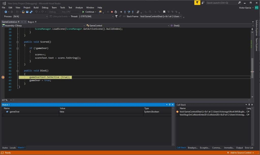 unity visual studio code debugger