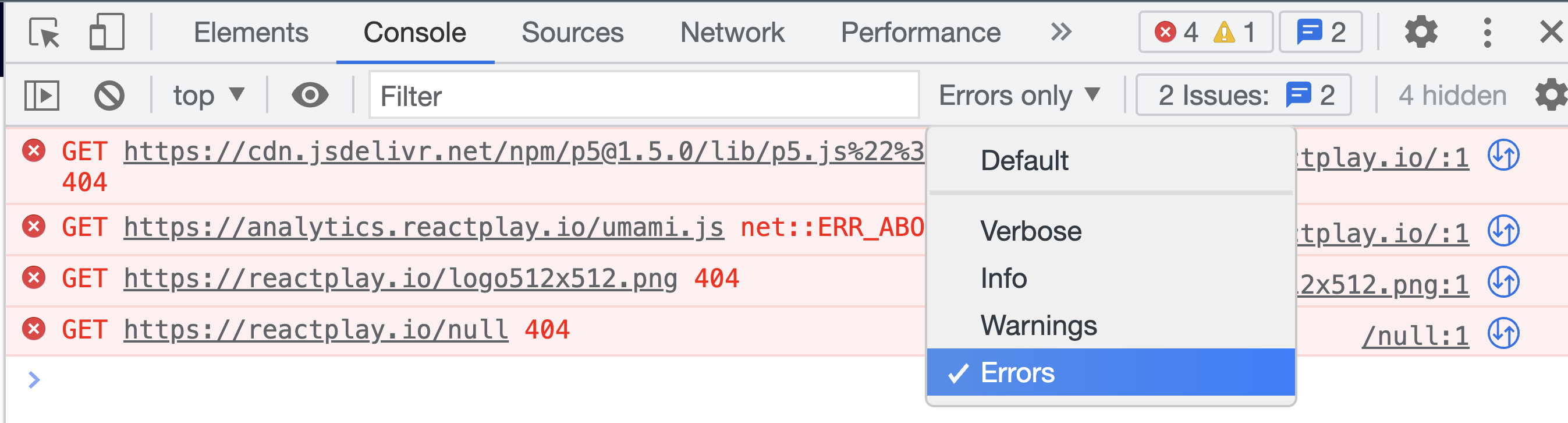 Showing JavaScript exception message in Chrome dev tools - Stack