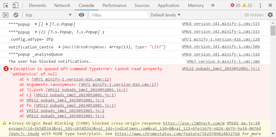JavaScript console log message preserving