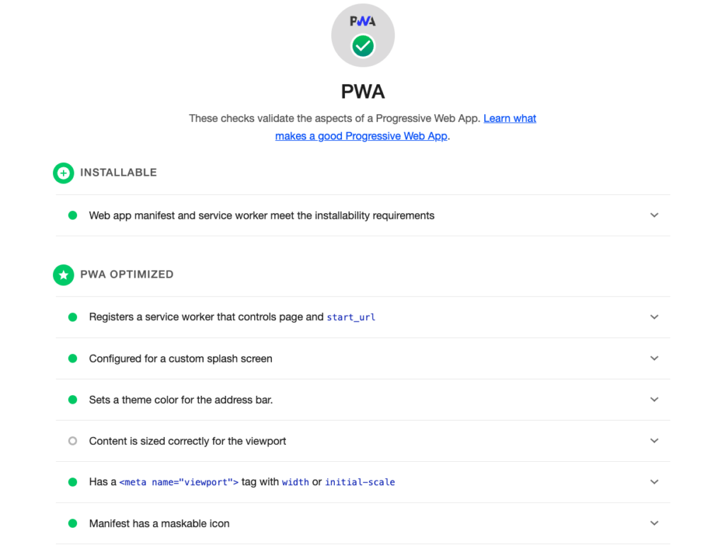 PWA Audit