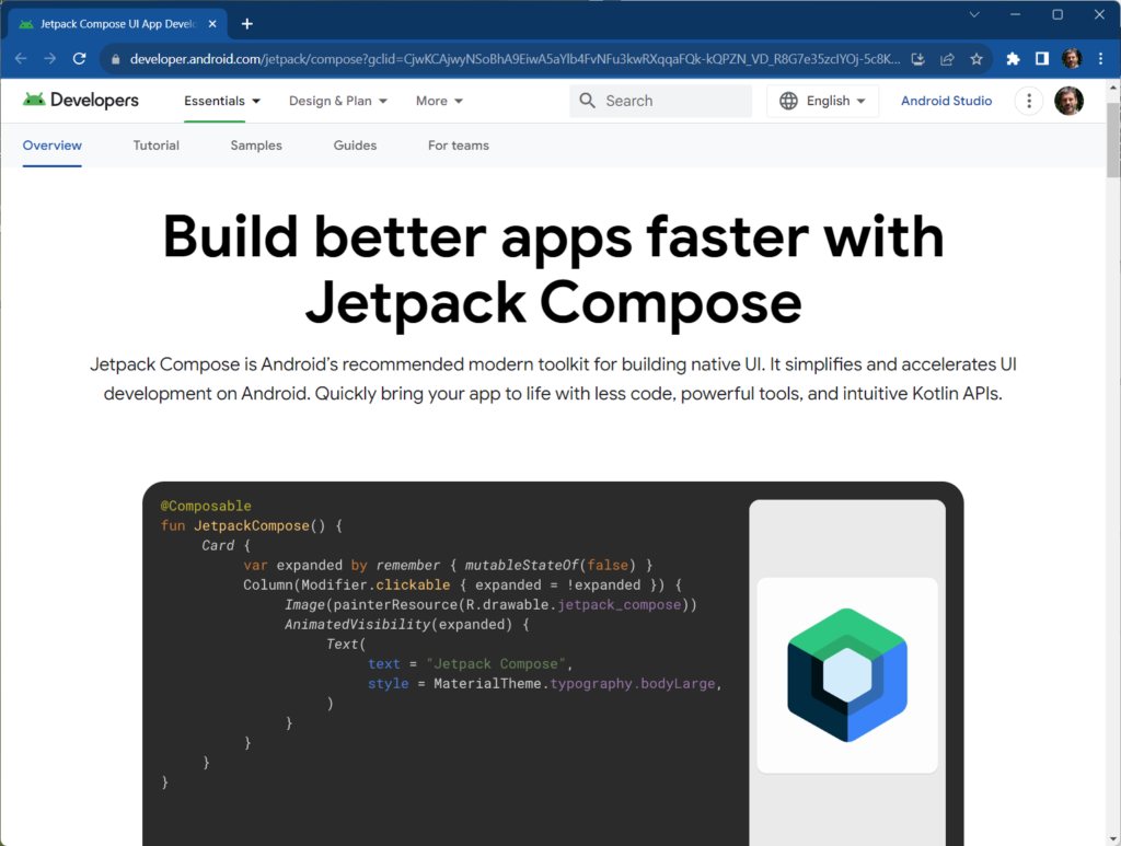 Jetpack Compose UI App Development Toolkit - Android Developers