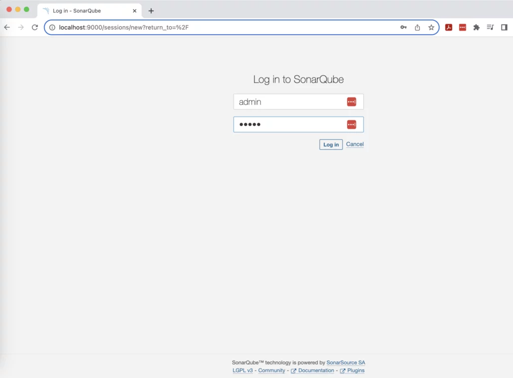 Sonarqube login