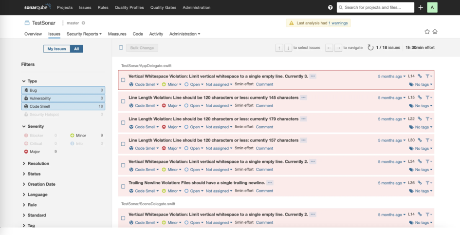 Sonarqube analysis