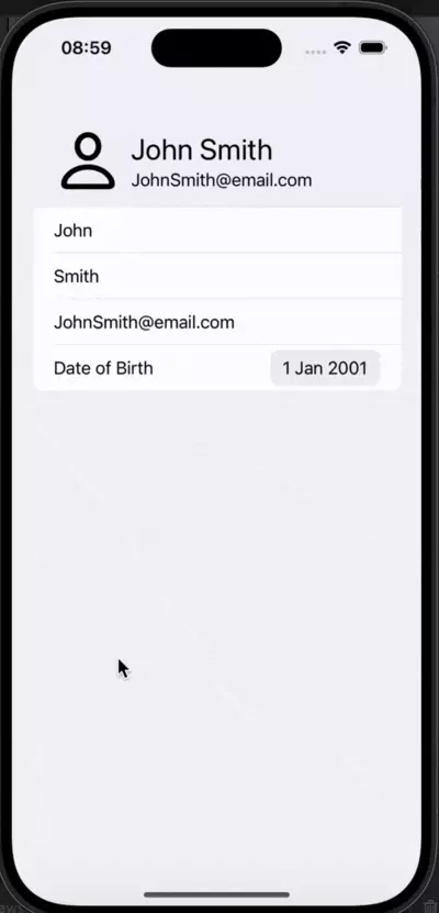 SwiftUI Forms Date Picker
