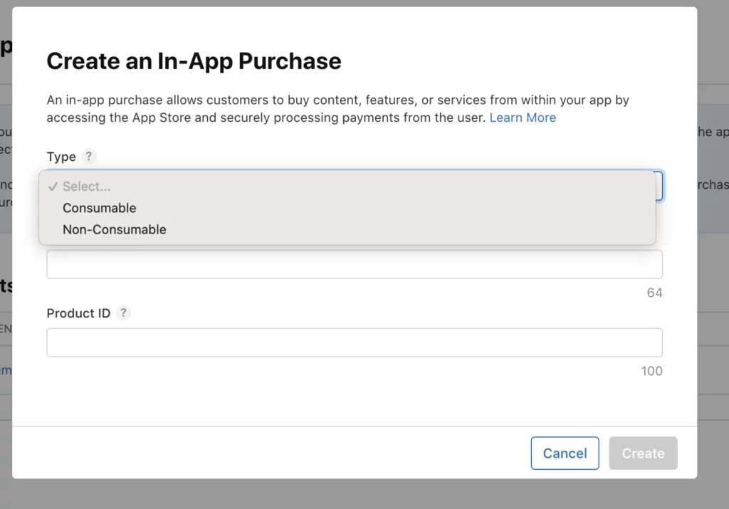 Create iOS In-App Purchases