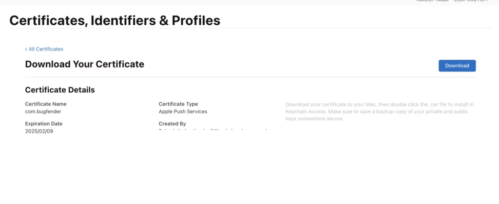 iOS Push Notifications - Certificate
