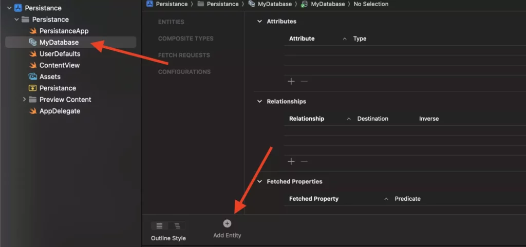 iOS Core Data Add Entity