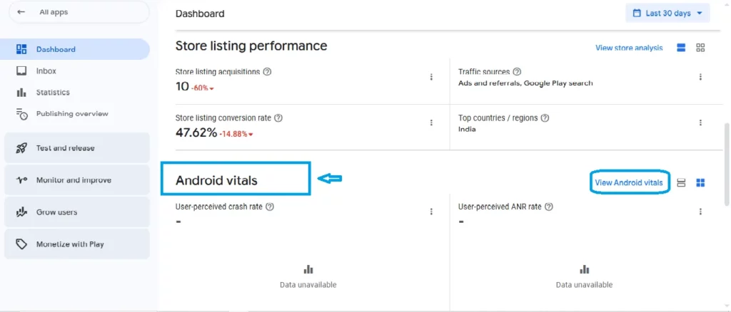 Android Vitals Dashboard
